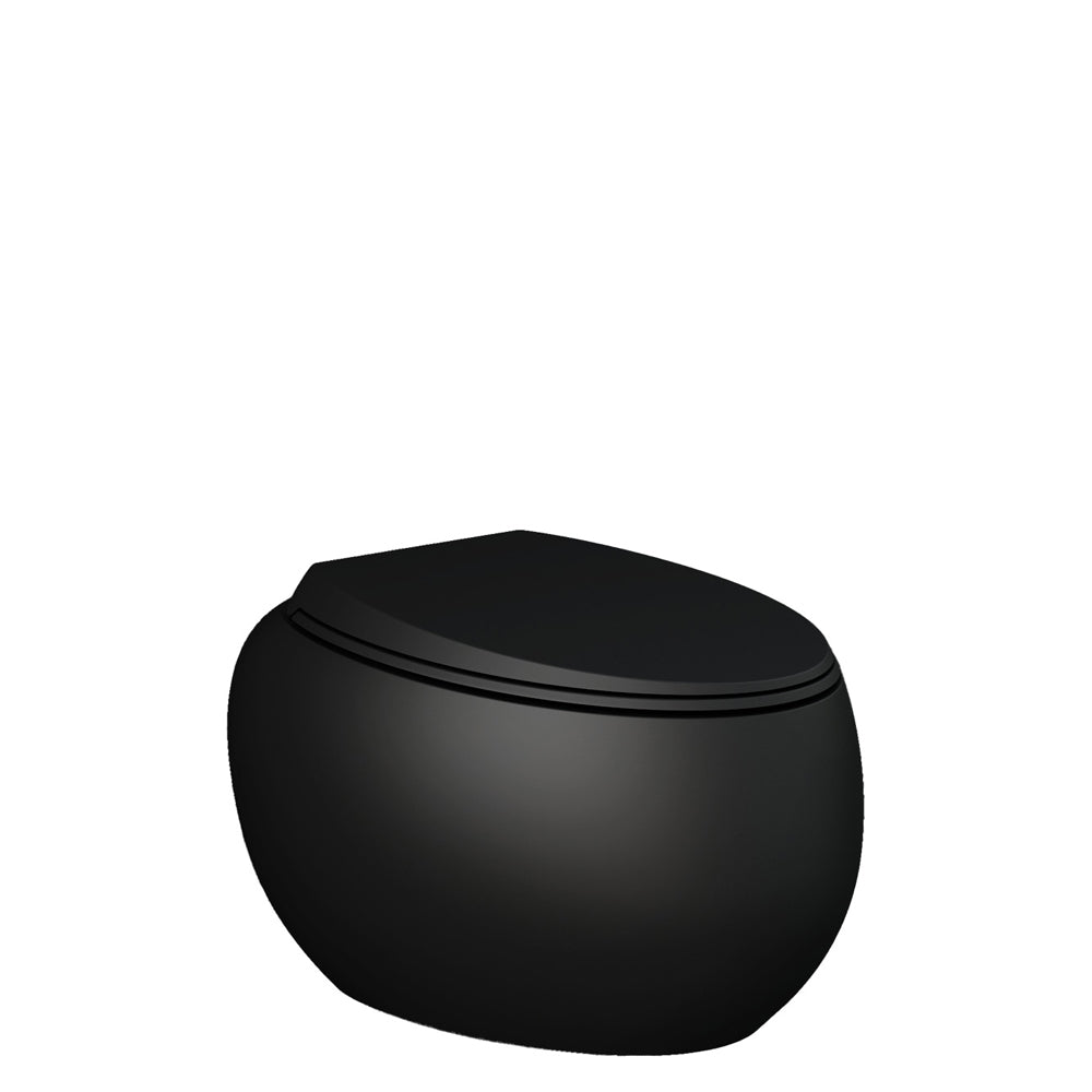 RAK Cloud Wall-Hung Toilet Suite Matte Black, Slim Seat