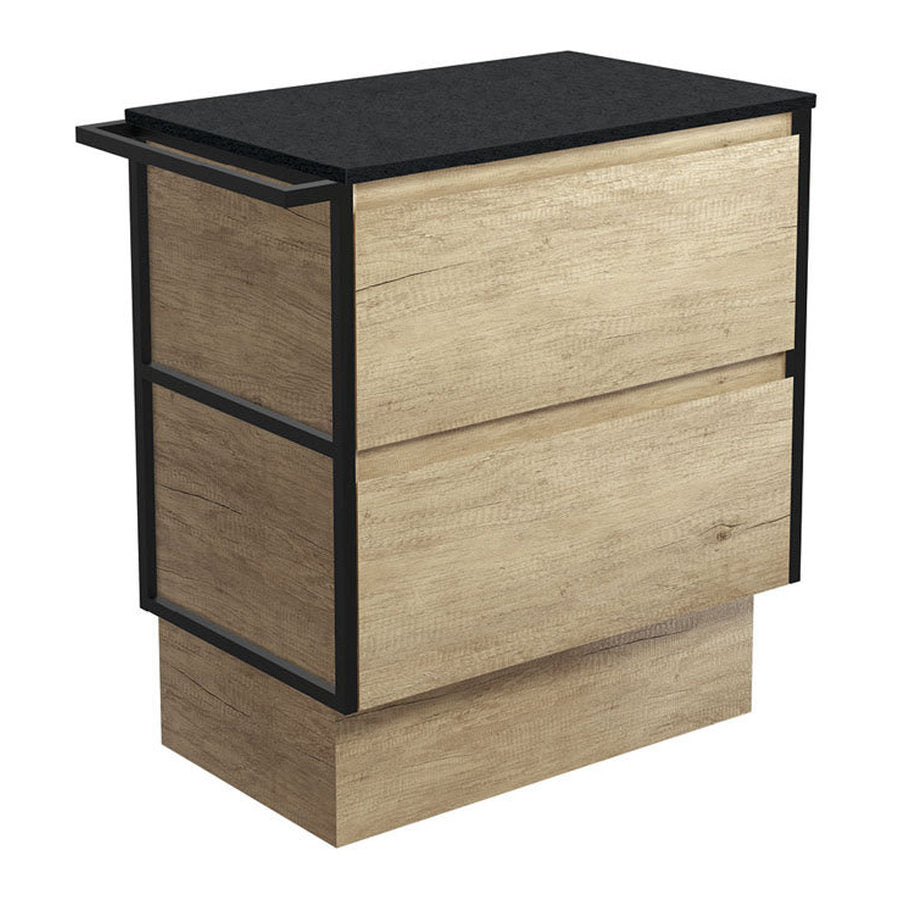 Fienza Amato Scandi Oak 750 Cabinet On Kickboard, 1 Frame & 1 Towel Rail