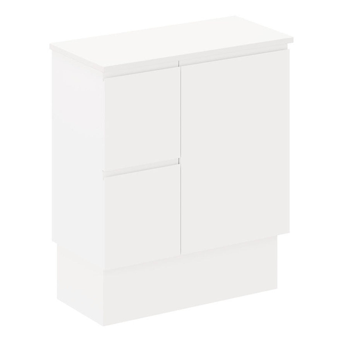 Fienza Siska 750mm Ensuite Depth Cabinet On Kick, Left Drawers