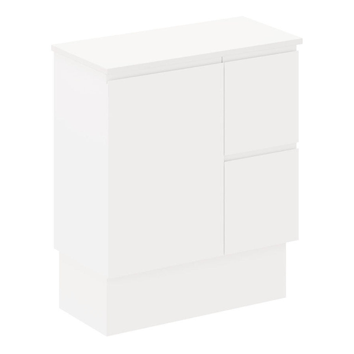 Fienza Siska 750mm Ensuite Depth Cabinet On Kick, Right Drawers