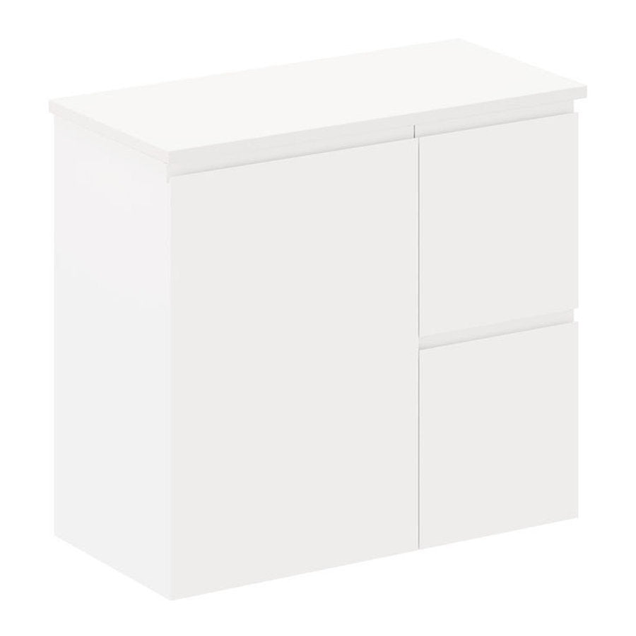 Fienza Siska 750mm Ensuite Depth Wall Hung Cabinet, Right Drawers