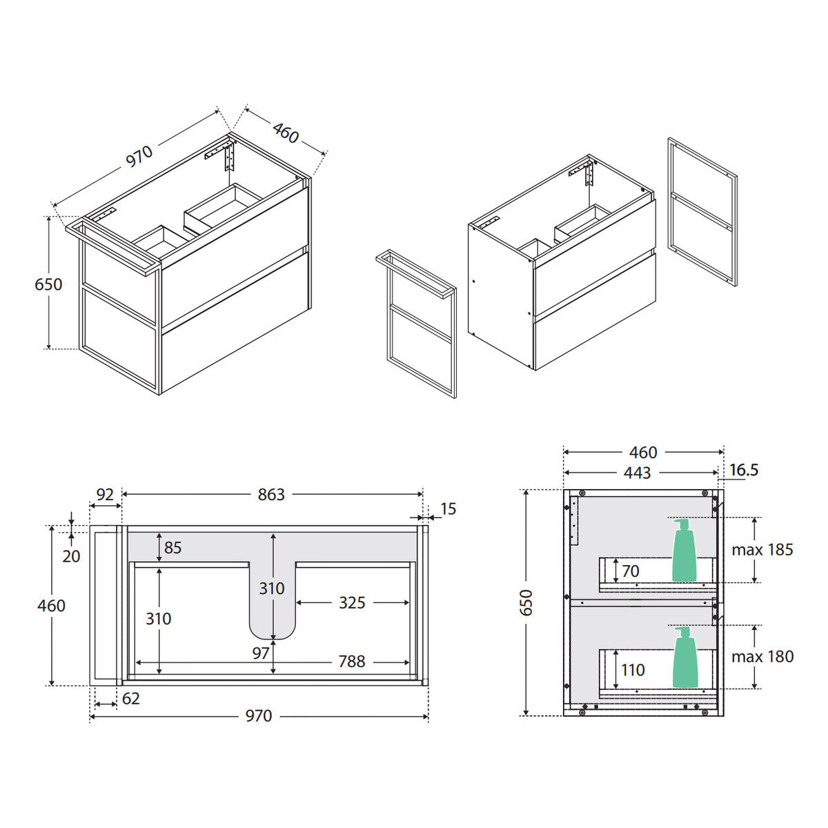 Fienza Hampton 750 Wall-Hung Cabinet