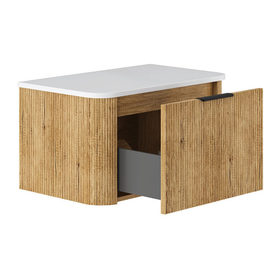 Fienza Minka Curved Scandi Oak 750 Wall Hung Cabinet