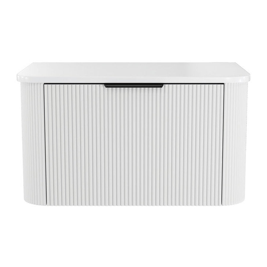 Fienza Minka Curved Satin White 750 Wall Hung Cabinet