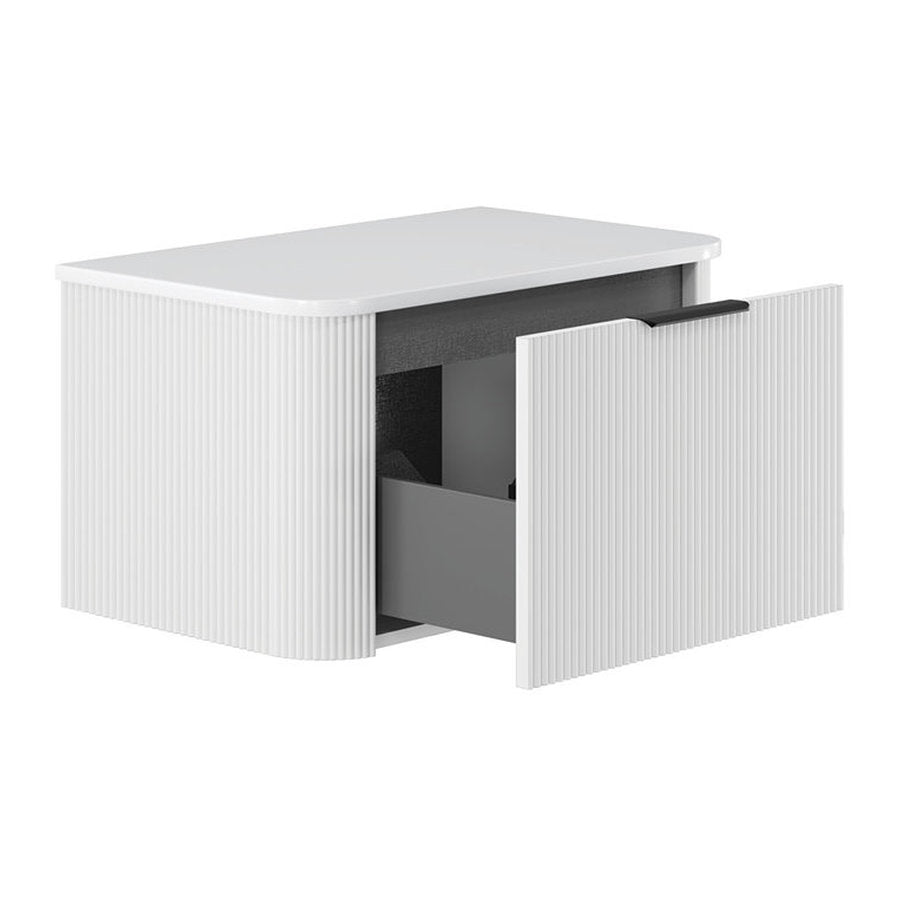 Fienza Minka Curved Satin White 750 Wall Hung Cabinet