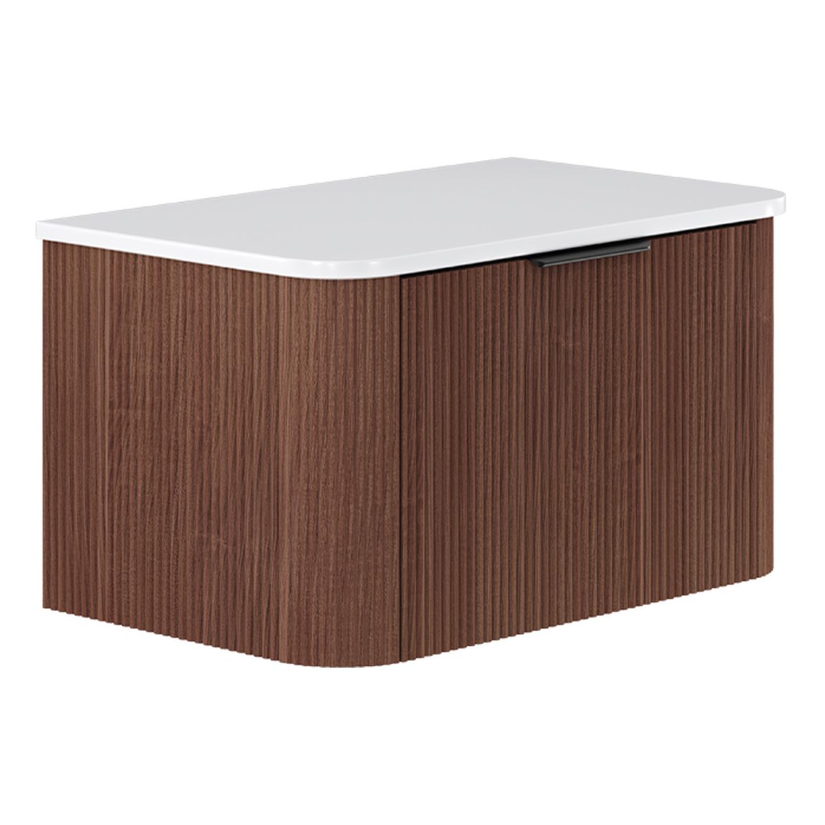 Fienza Minka Curved Walnut 750 Wall Hung Cabinet