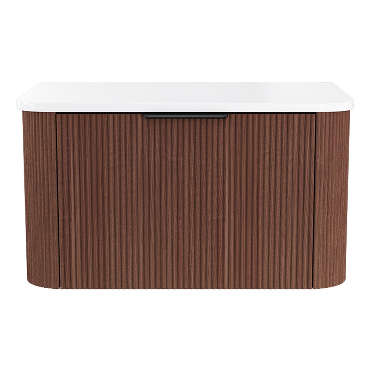 Fienza Minka Curved Walnut 750 Wall Hung Cabinet