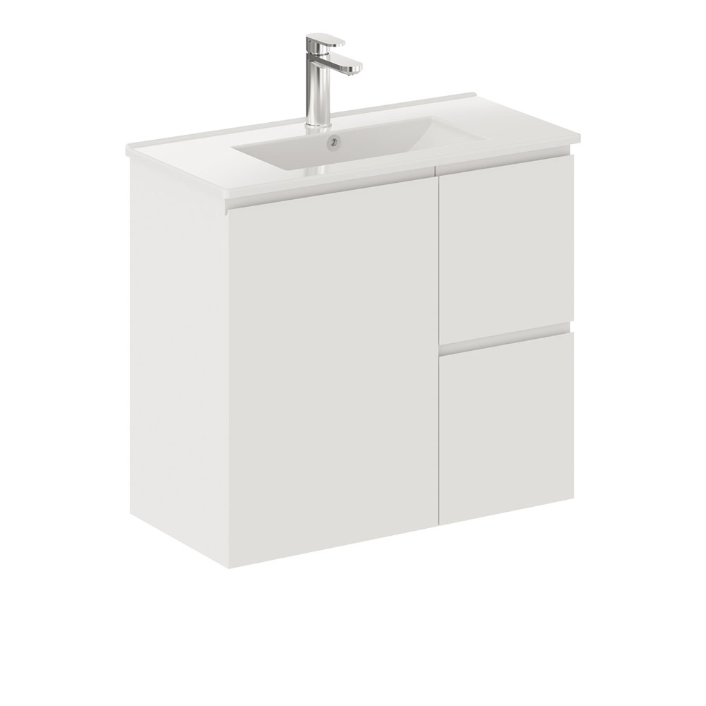 Siska Slim 750 Wall-Hung Vanity, Right Drawers - 1 Taphole