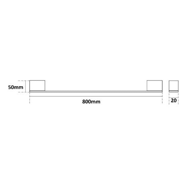 Zoya Single Towel Rail 800mm Matte Black
