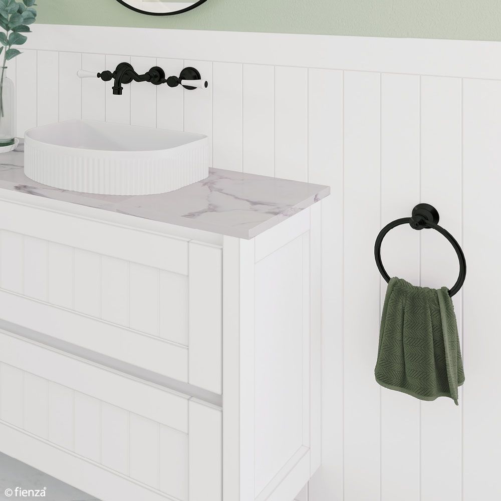 Lillian Towel Ring, Matte Black