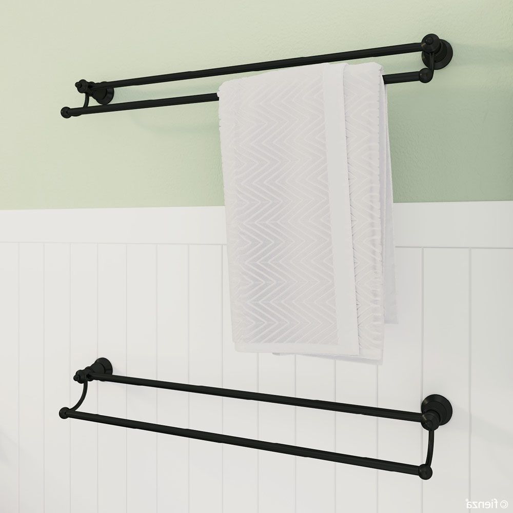 Lillian Double Towel Rail, Matte Black