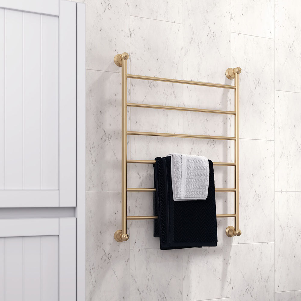 Fienza Lillian Heated Towel Rail, 600 x 800mm, Urban Brass
