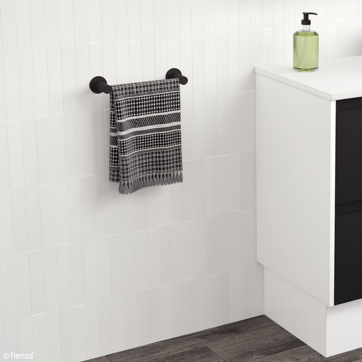 Fienza Hustle Hand Towel Holder, Matte Black