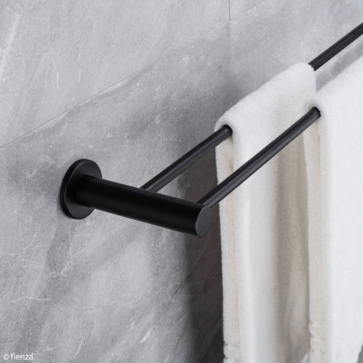 Fienza Hustle Double Towel Rail, Matte Black