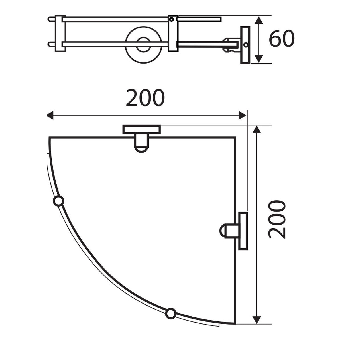 Fienza Michelle Glass Corner Shelf, 200mm
