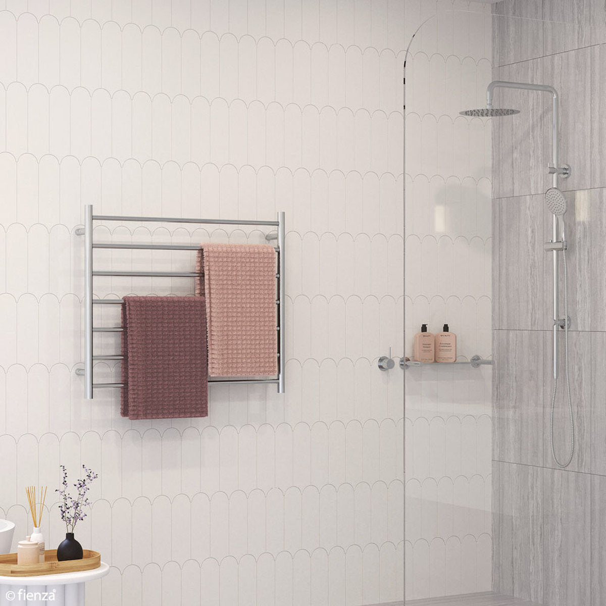 Fienza Isabella Heated Towel Rail, 900x750mm, Chrome