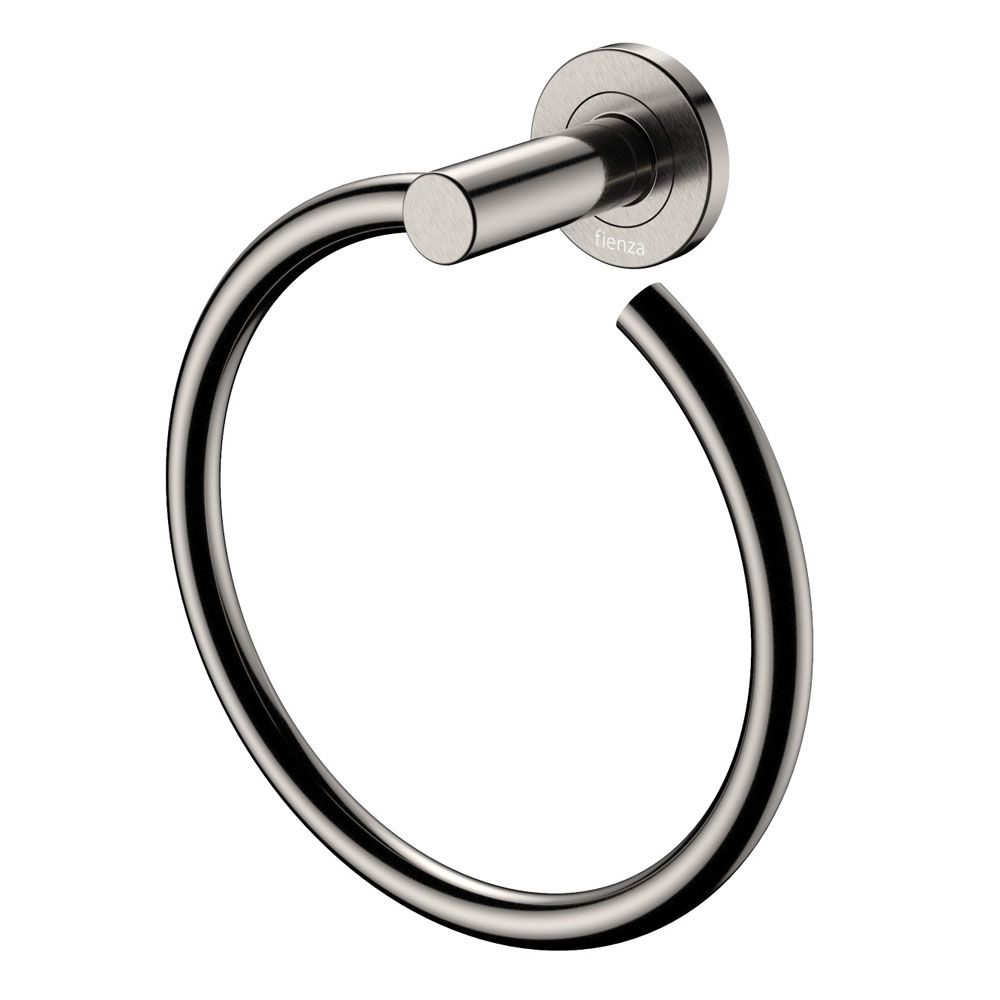 Kaya Hand Towel Ring, Brushed Nickel
