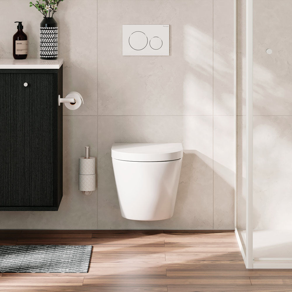 Kaya Hand Towel Rail/Toilet Roll Holder, Matte White