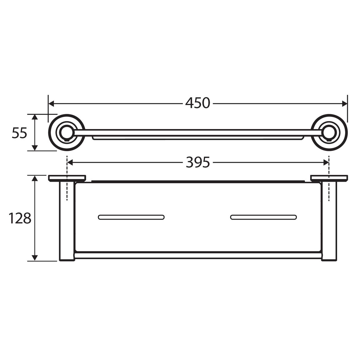 Kaya Shower Shelf, Brushed Copper