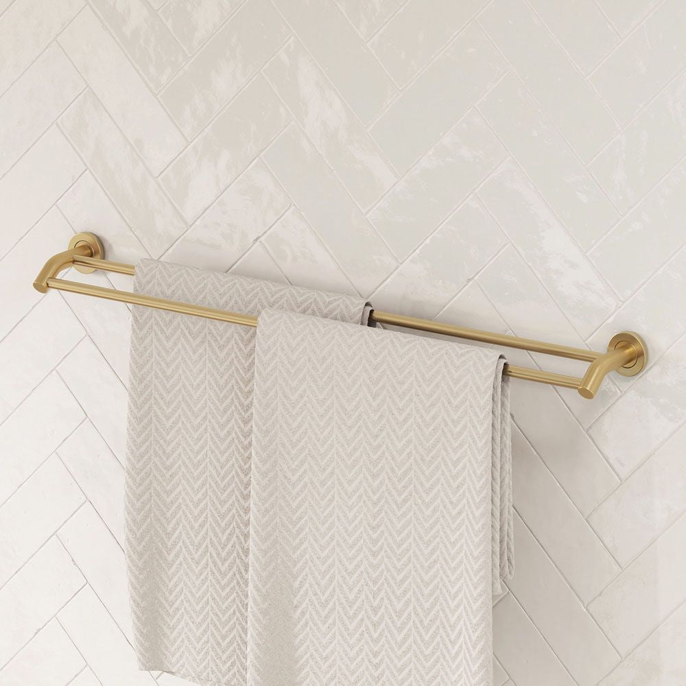 Kaya 900mm Double Towel Rail, Urban Brass