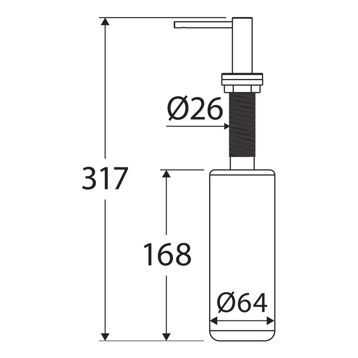 Kaya Bench Mounted Soap Dispenser, Chrome