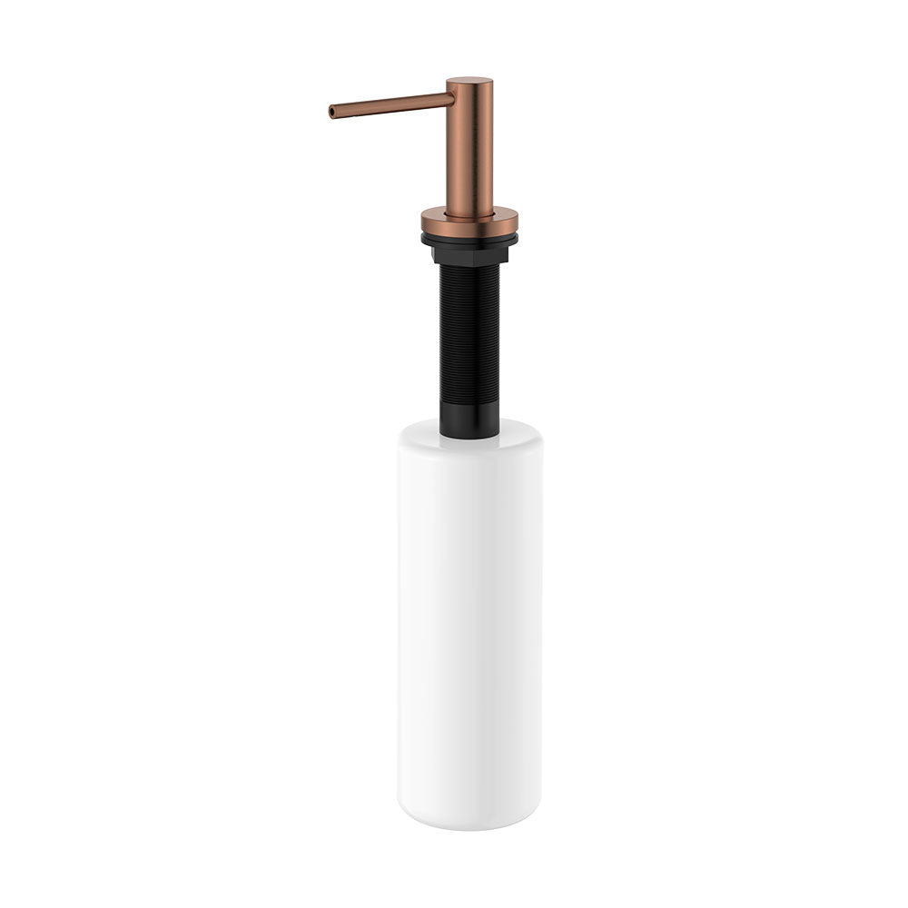 Kaya Bench Mounted Soap Dispenser, Brushed Copper