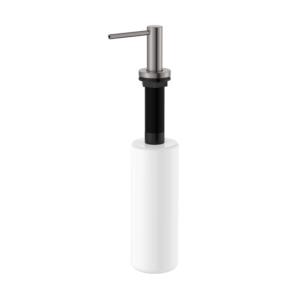 Kaya Bench Mounted Soap Dispenser, Gun Metal