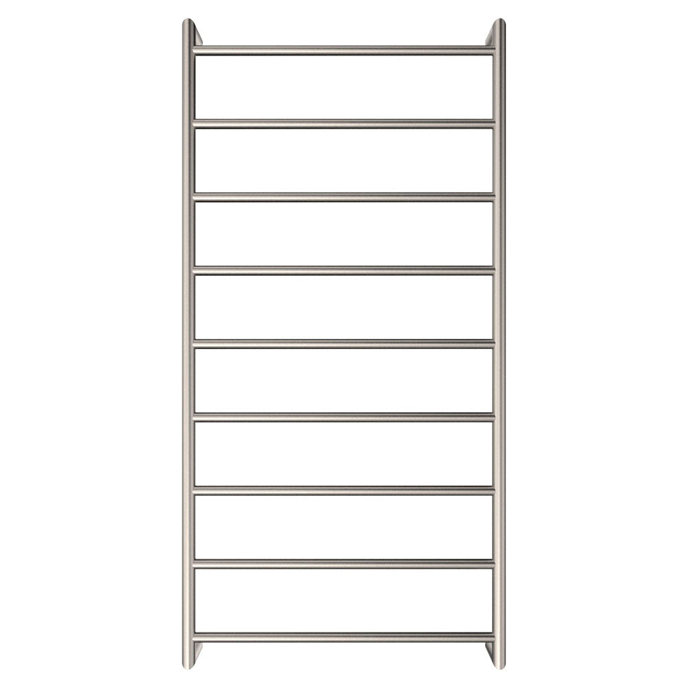 Kaya Heated Towel Rail, 600 x 1200mm, Brushed Nickel