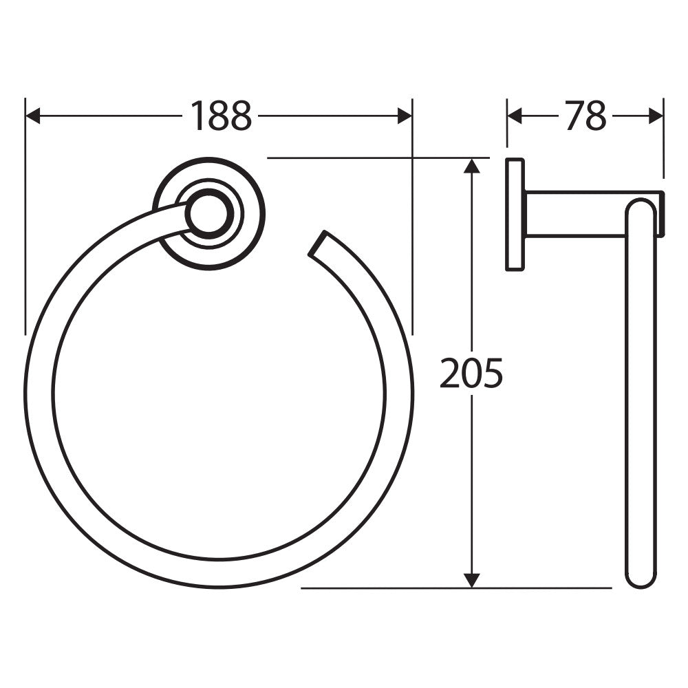 Axle Hand Towel Ring - Brushed Nickel