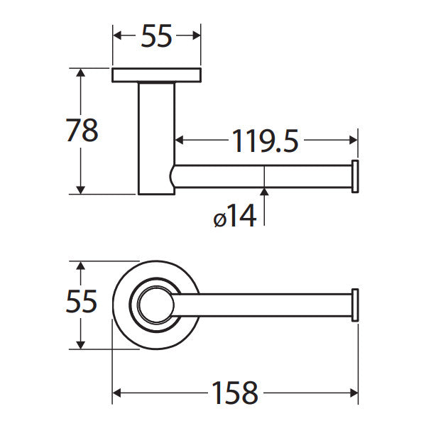 Axle Roll Holder - Brushed Nickel