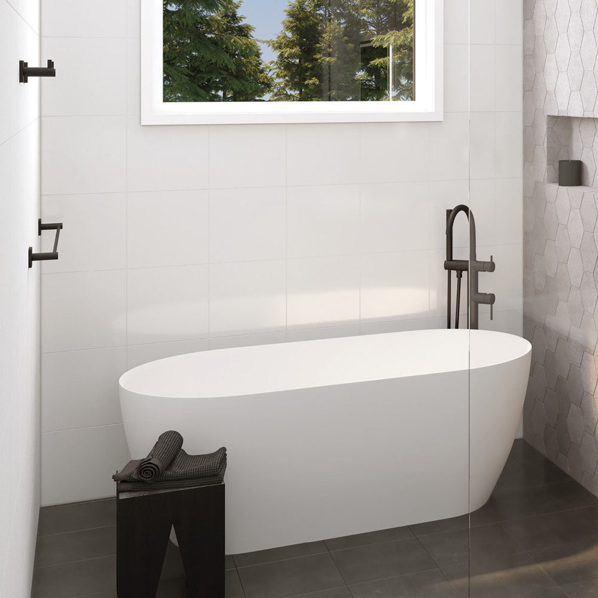 Fienza Sansa Single Towel Rail, 900mm, Matte Black