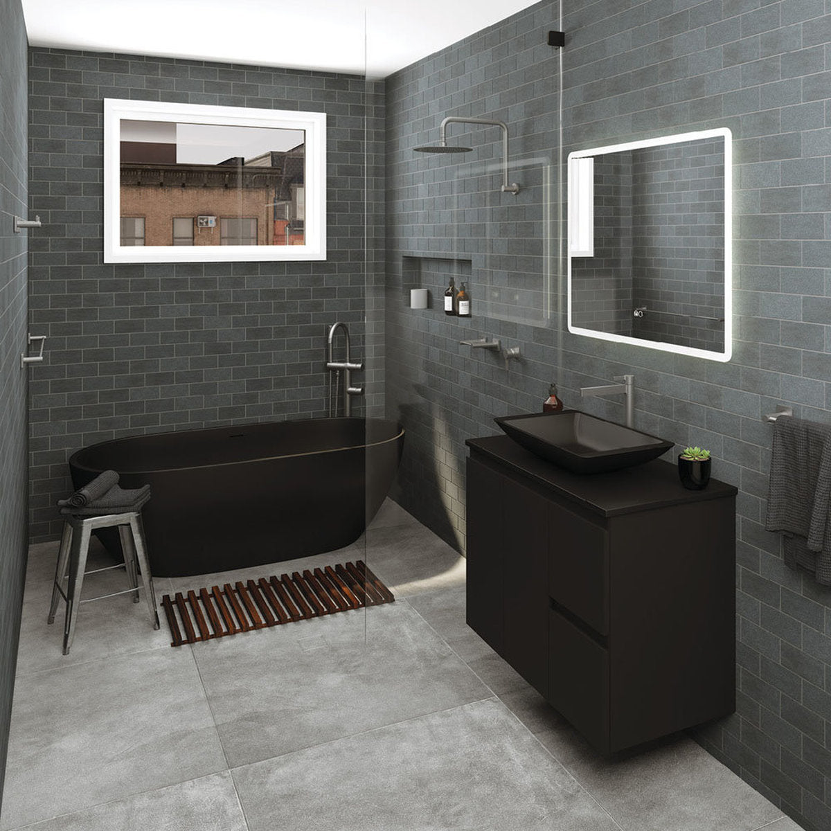 Fienza Sansa Single Towel Rail, 900mm, Matte Black
