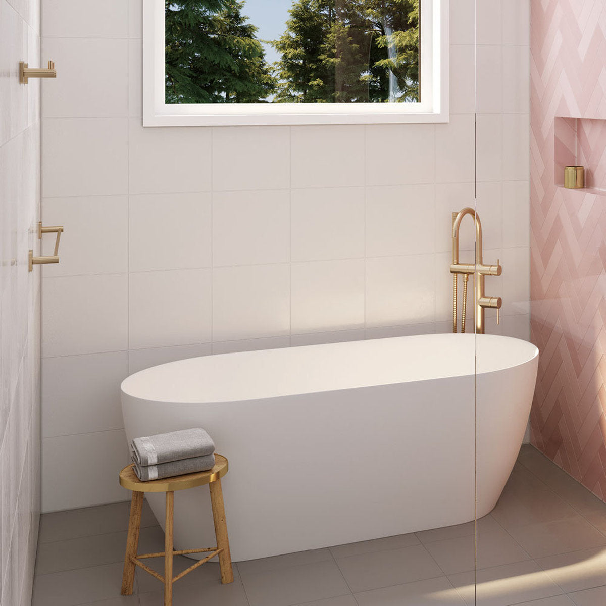 Fienza Sansa Single Towel Rail, 900mm, Urban Brass