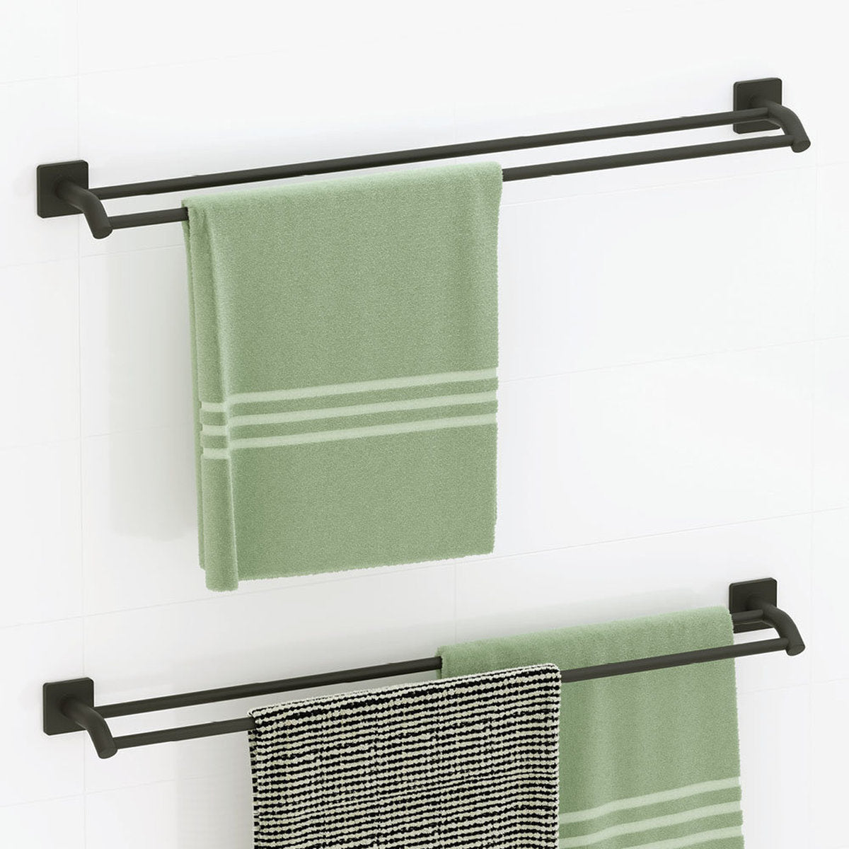 Fienza Sansa Double Towel Rail, 900mm, Matte Black
