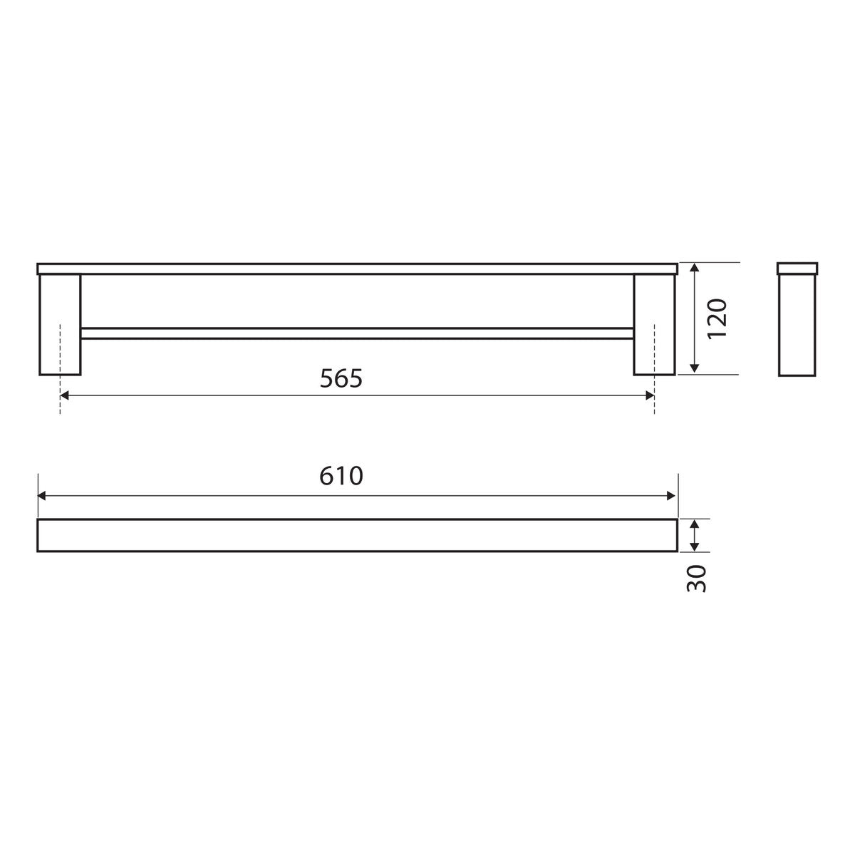 Fienza Koko Double Towel Rail, 610 mm, Matte Black