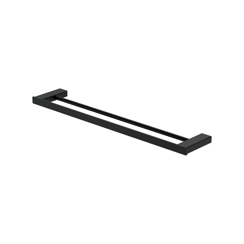 Tono Double Towel Rail 610mm Matte Black