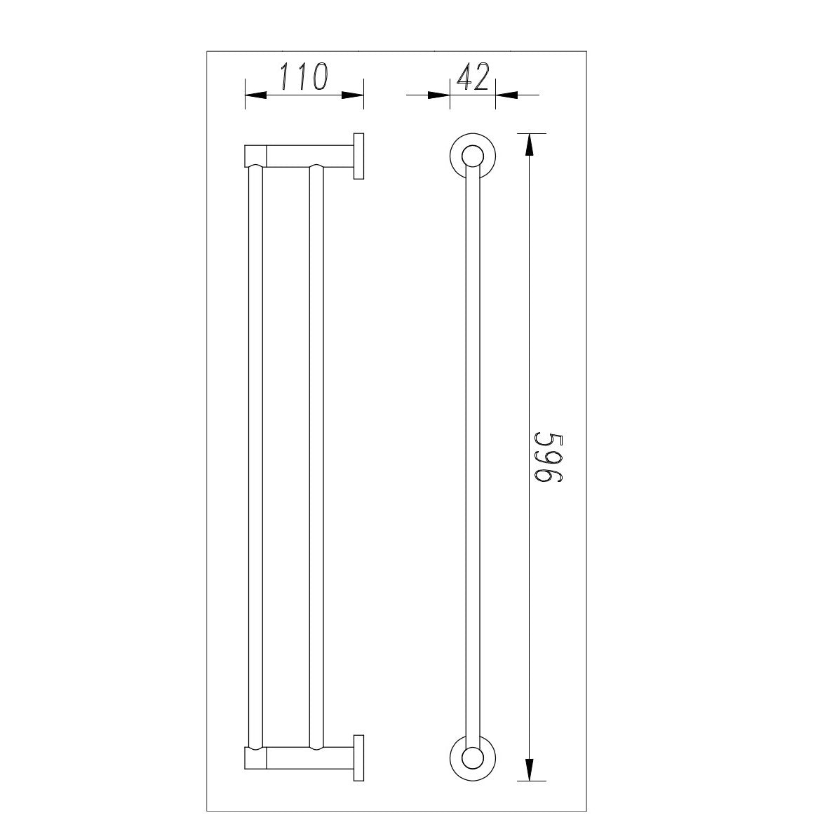 Cioso 600mm Double Towel Rail Chrome