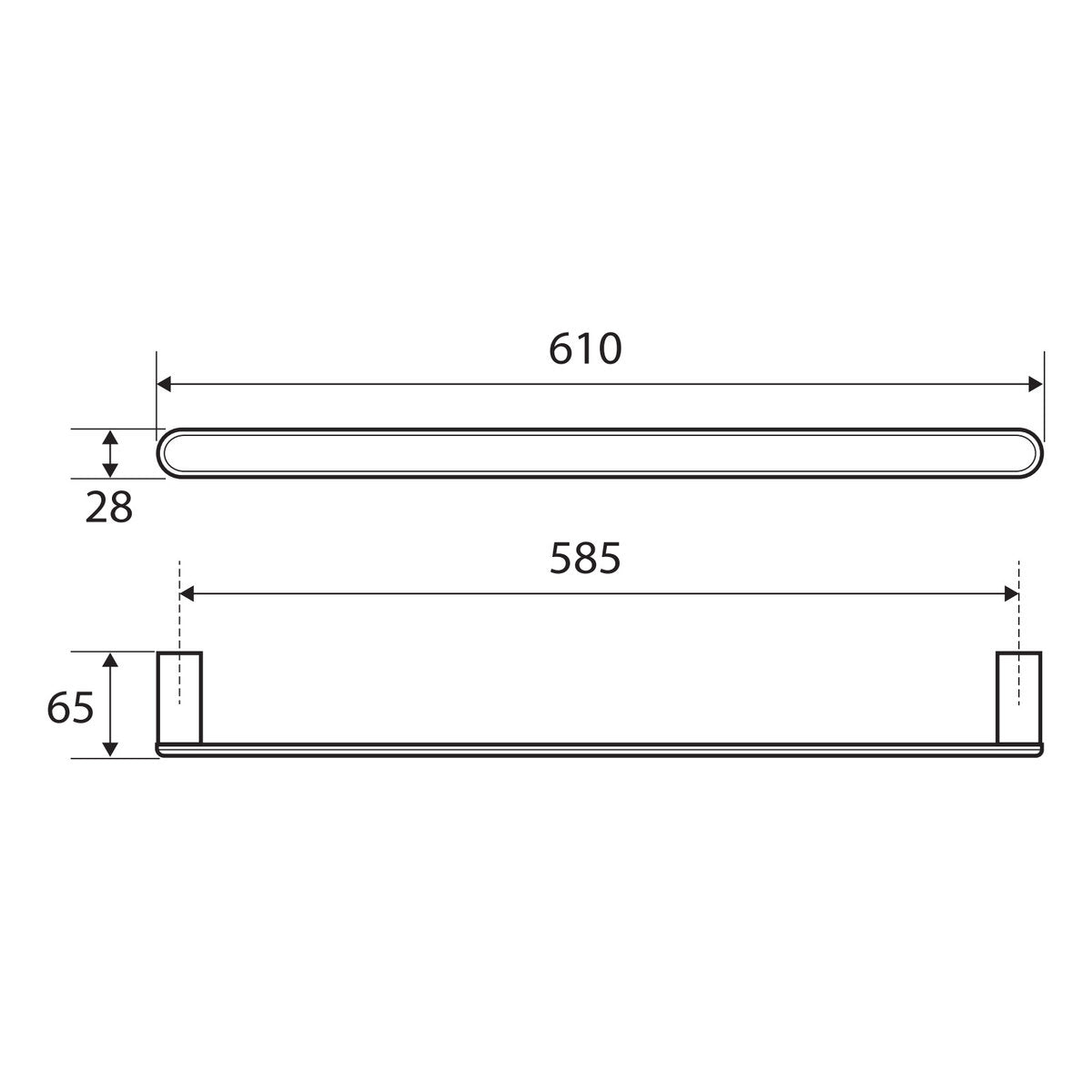 Fienza Empire Single Towel Rail, 610 mm