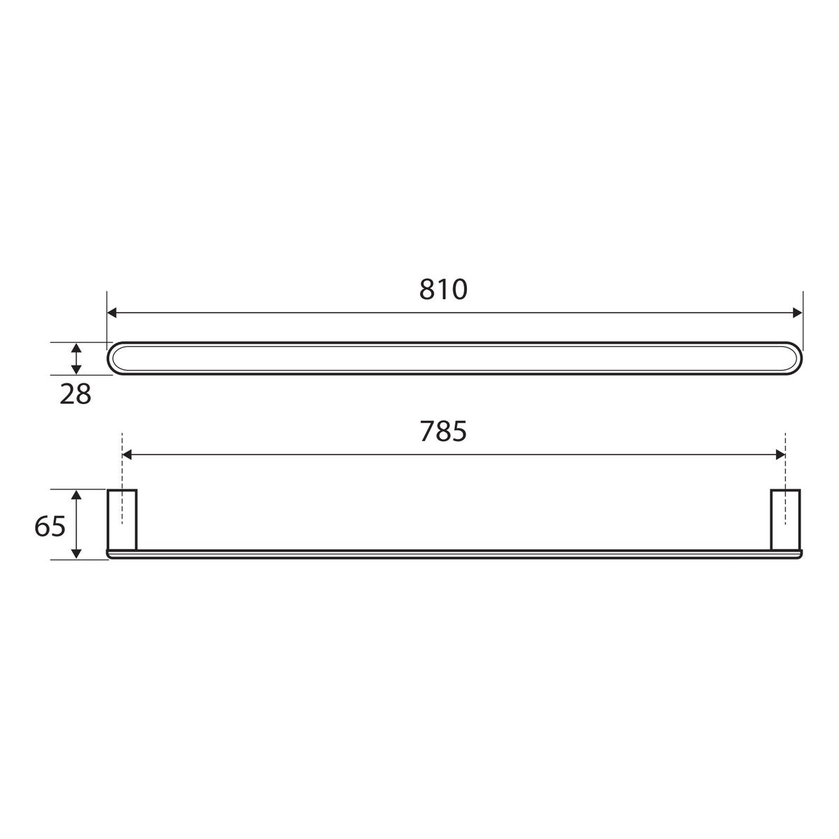 Fienza Empire Single Towel Rail, 810 mm