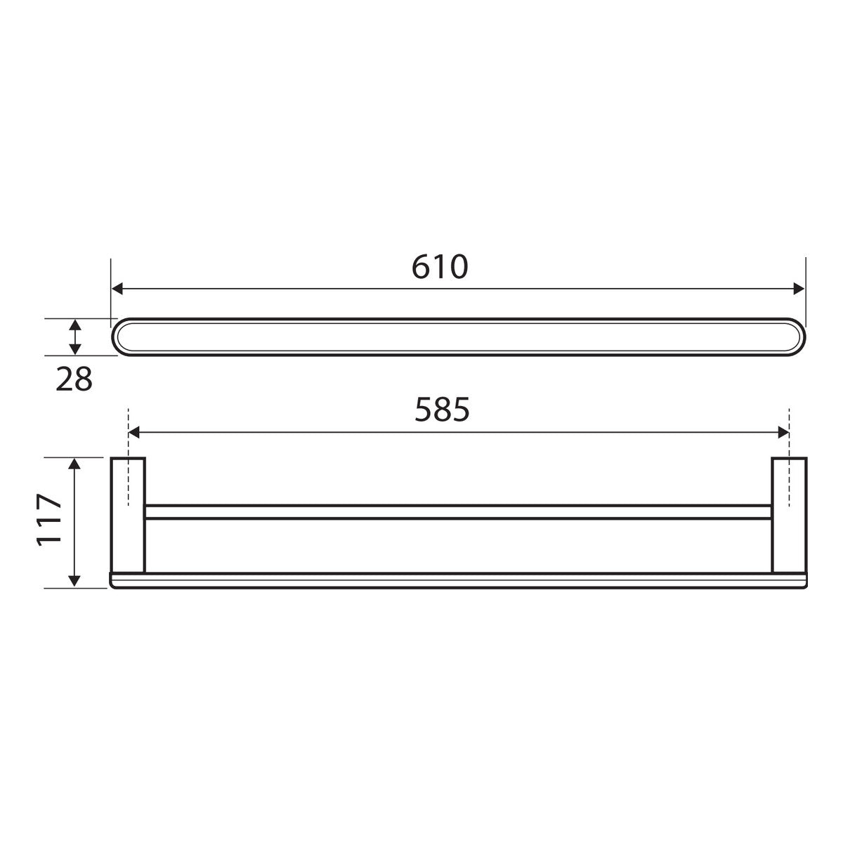 Fienza Empire Double Towel Rail, 610 mm