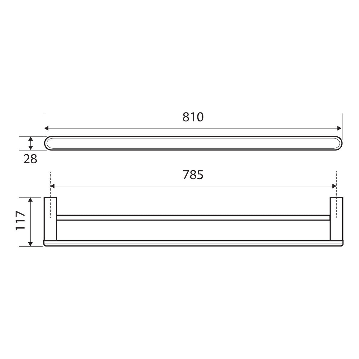 Fienza Empire Double Towel Rail, 810 mm