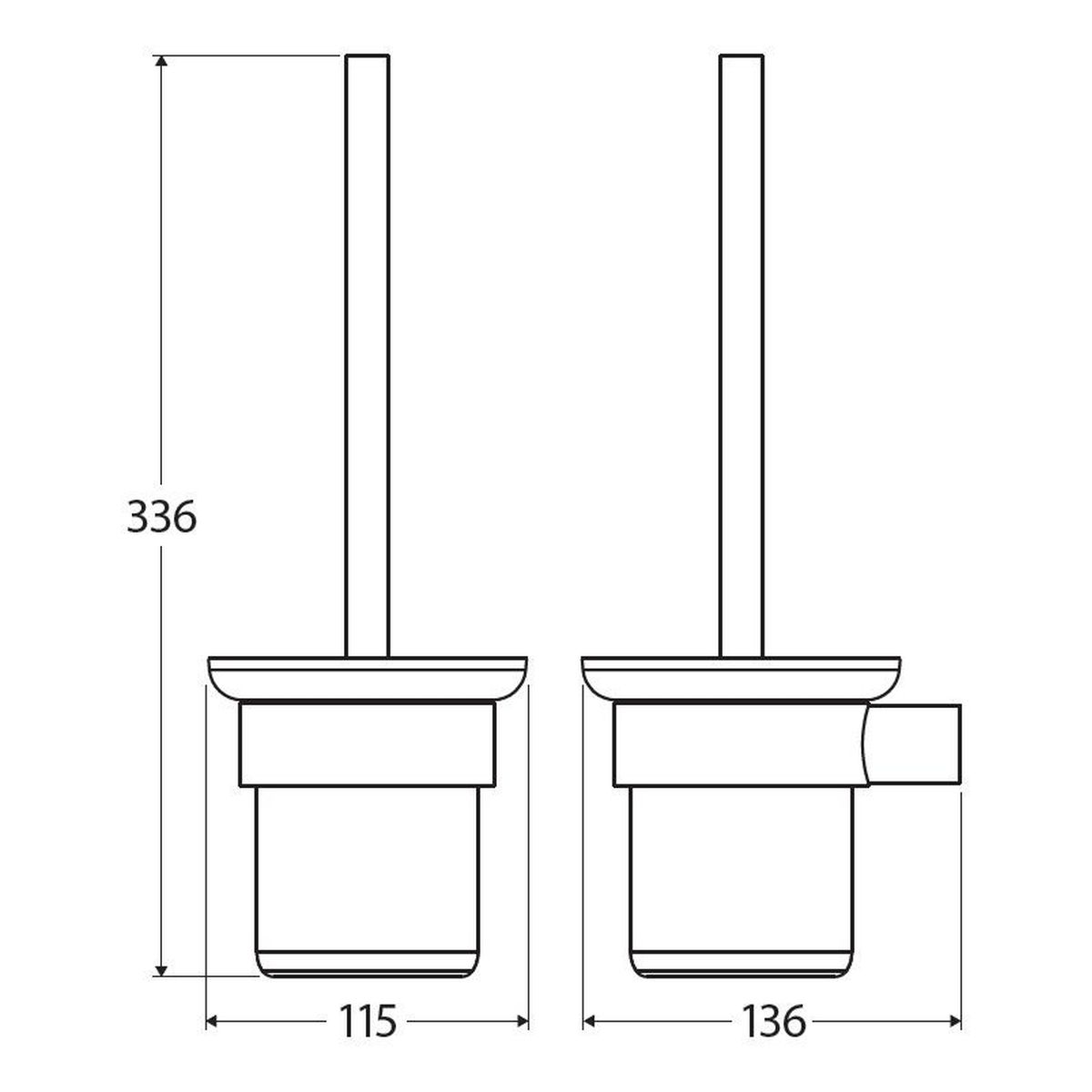 Empire Slim Toilet Brush & Holder, Chrome