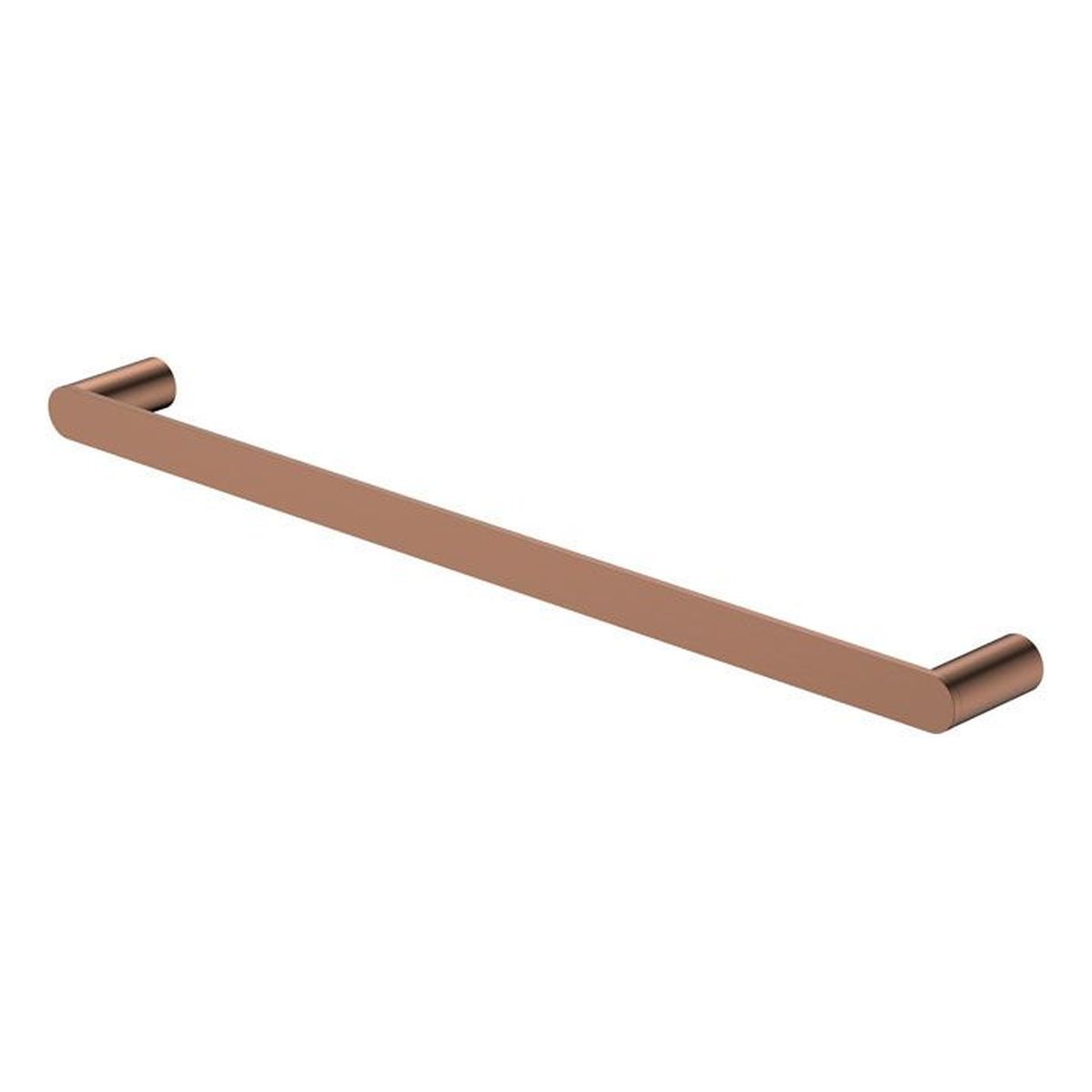 Empire Slim Single Towel Rail, 600mm, Brushed Copper