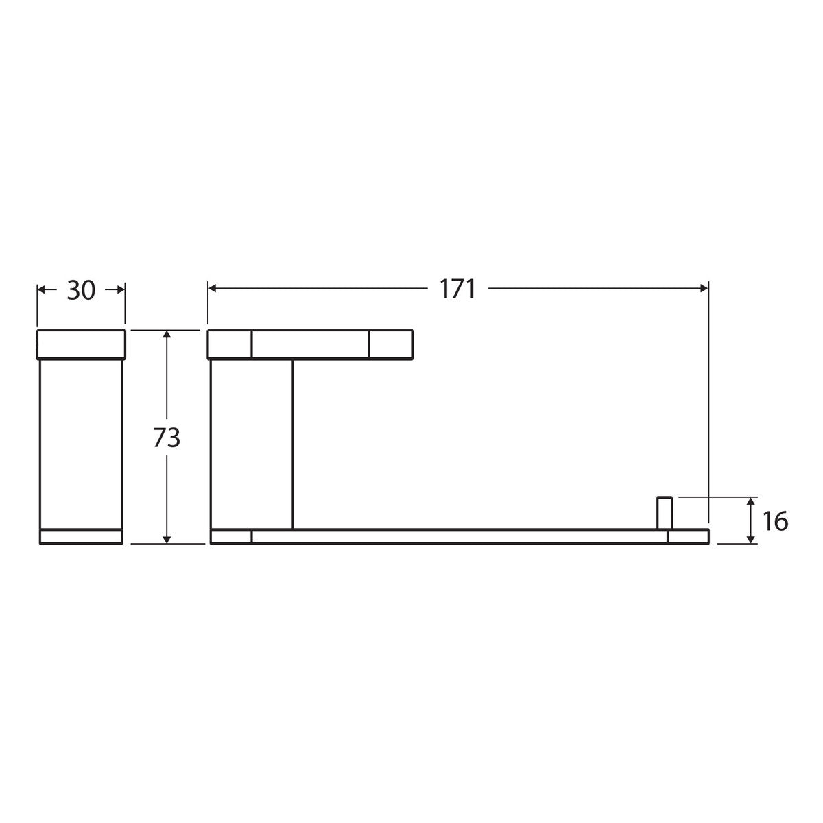 Fienza Empire Slim Toilet Roll Holder, Gun Metal