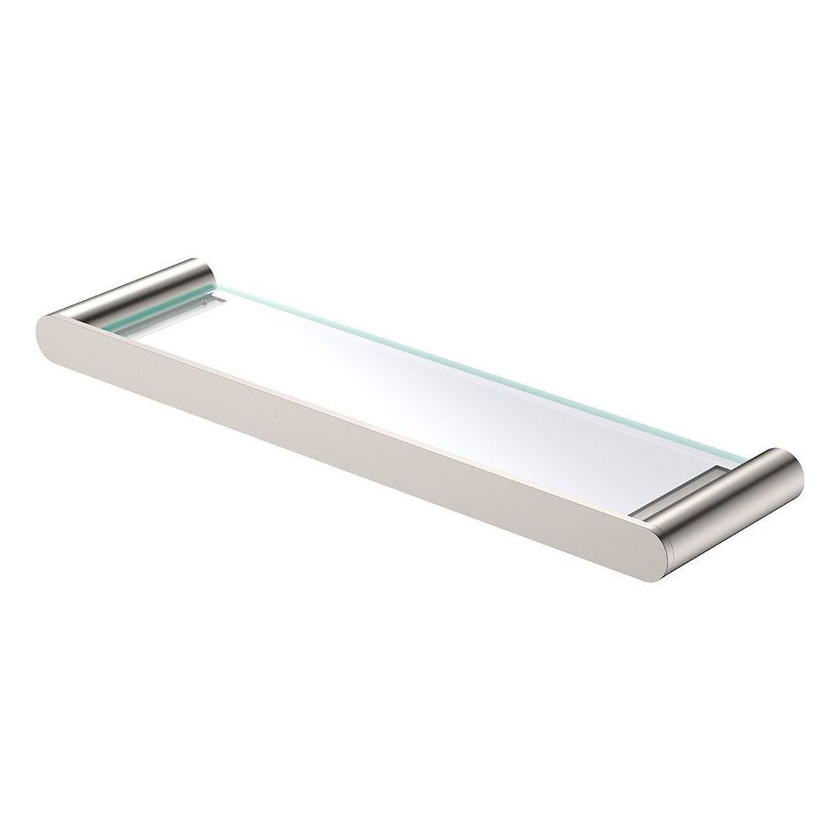 Empire Slim Glass Shelf, Brushed Nickel