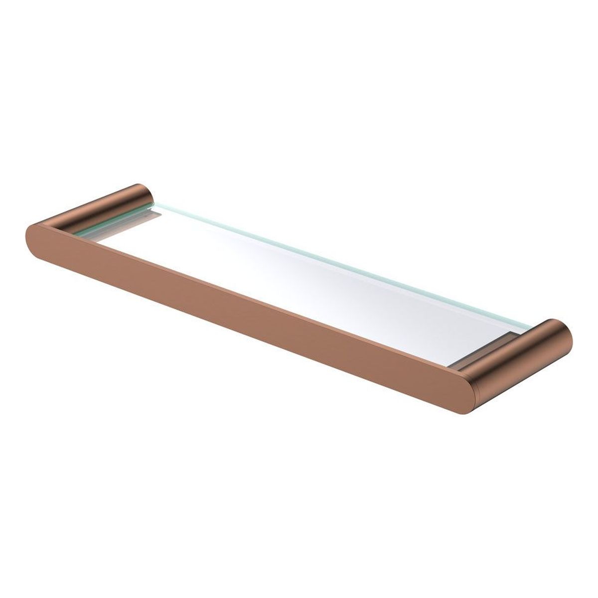 Empire Slim Glass Shelf, Brushed Copper