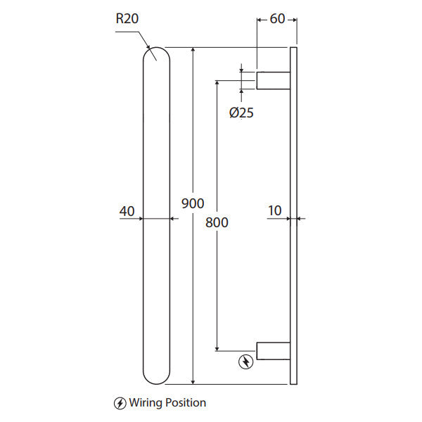 Empire Slim Vertical Heated Towel Rail, 60 x 900mm, Brushed Nickel
