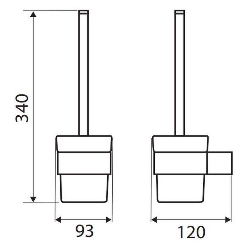 Koko Toilet Brush & Holder, Chrome