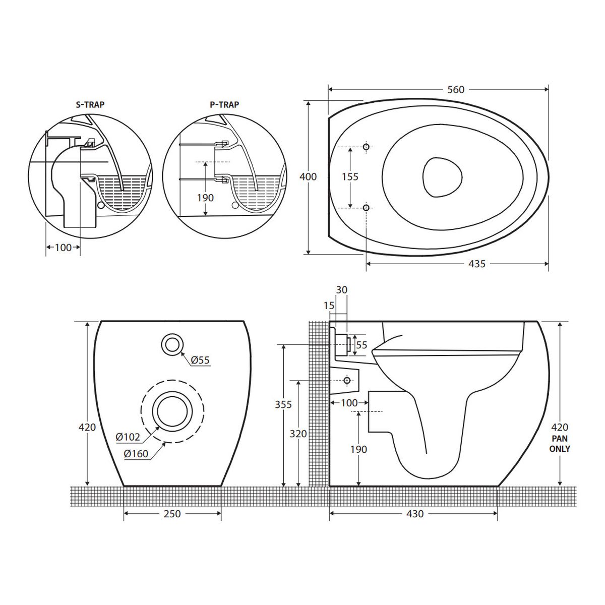 Fienza RAK Cloud Wall-Faced Toilet Suite, Matte White