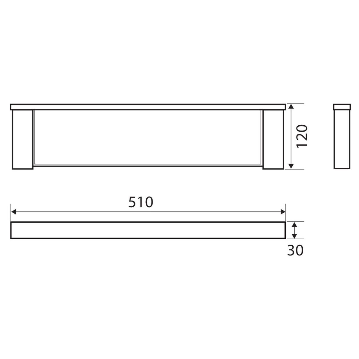 Koko Glass Shelf, Chrome